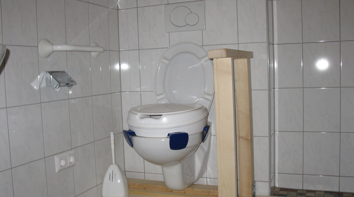 Toilette met extra beugel